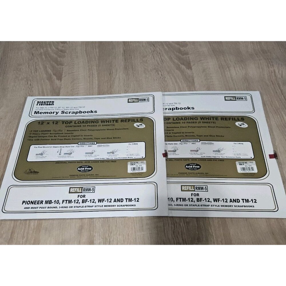 Pioneer  Universal Top-Loading Page Protectors 5 Sheets -12"X12" (Set Of 2)